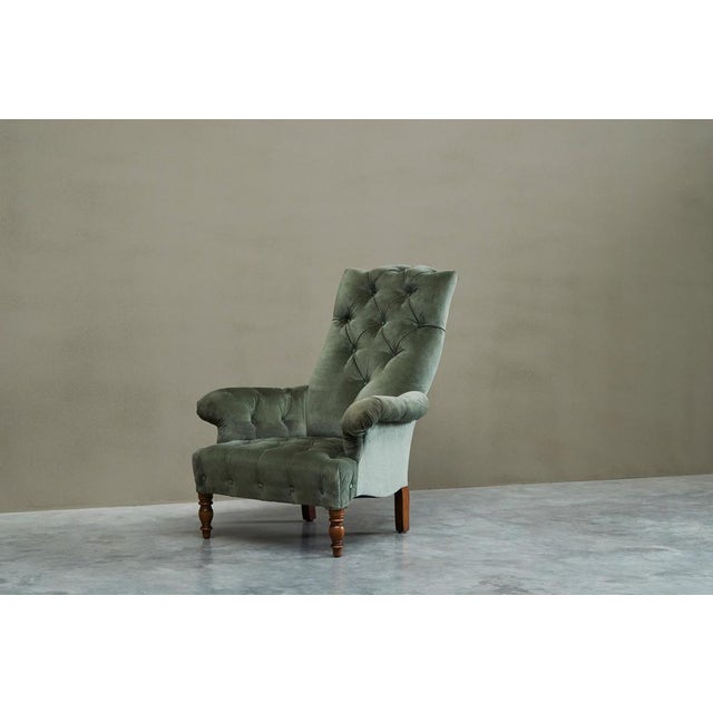 19th Century Horrix Brothers Lounge Chair in Velvet, the Netherlands For Sale - Image 4 of 17