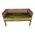 Mid 20th Century Lewittes Walnut and Cane Settee Foyer Bench Green Mid Century Modern For Sale