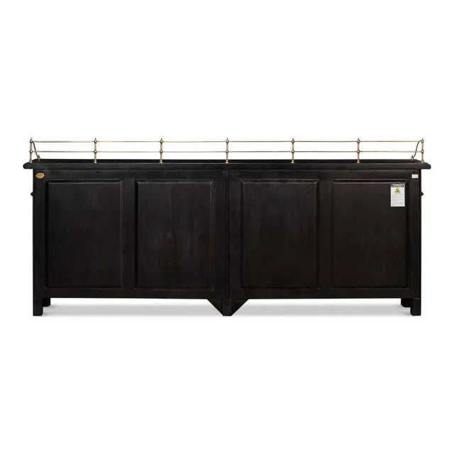 Architectural precision and natural warmth converge in the Covent Gardens Sideboard Ebony, a statement piece that...