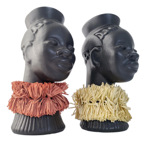 Mid-Century African Women Vases in Ceramic, 1950s, Set of 2