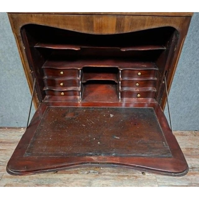 Louis XV Secretary in Marquetry and Wood Veneer, 18th Century For Sale - Image 3 of 11