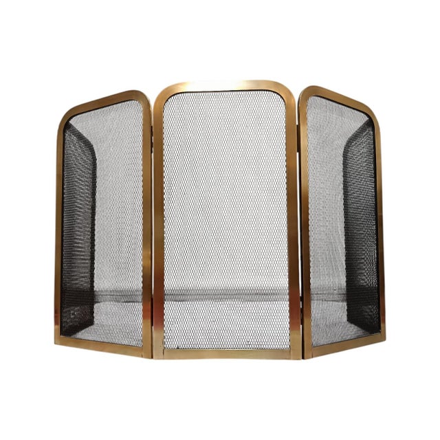 Metal Folding Brass Fireplace Screen, 1950s-1960s For Sale - Image 7 of 7