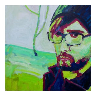 Modern Portraiture, Vibrant Pop Art Portrait in Oil For Sale