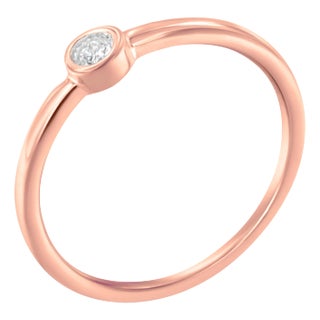 14K Rose Gold Plated .925 Sterling Silver Miracle Set Diamond Ring (1/20 Cttw, J-K Color, I1-I2 Clarity) - Size 8 For Sale