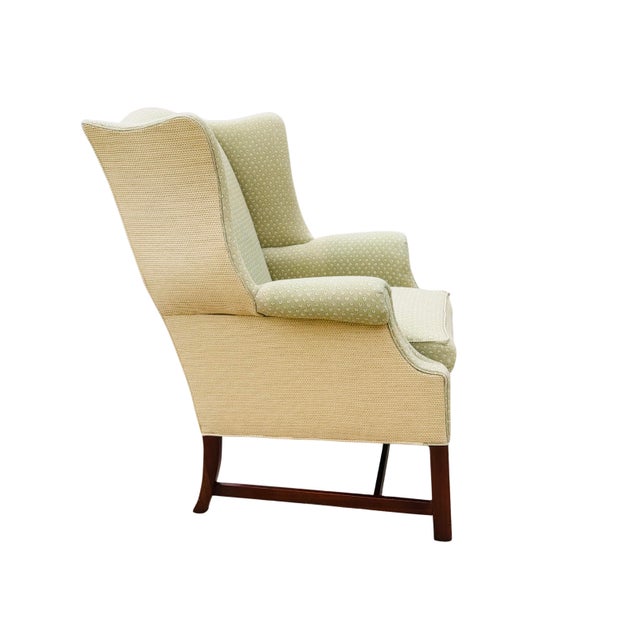 Late 20th Century Vintage Hickory Chair Chippendale Wingback Chair | Historic James River Plantations Collection For Sale - Image 5 of 18
