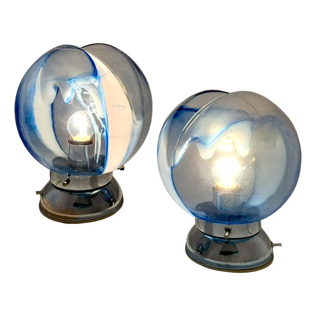 Murano Glass Lamps by Toni Zuccheri for Venini, 1970s, Set of 2 For Sale