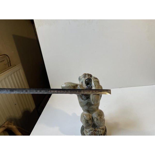 Roaring Monkey in Glazed Stoneware by Knud Kyhn for Royal Copenhagen, 1950s For Sale - Image 10 of 13