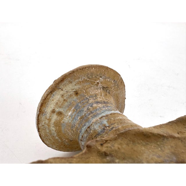 Danish Brutalist Studio Stoneware Vase with Openwork Decoration, 1970s For Sale - Image 11 of 13