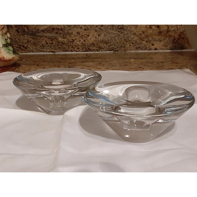MCM Century Steuben Crystal Modern Candle Taper Holders - a Pair For Sale In Atlanta - Image 6 of 6
