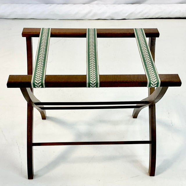 Asparagus 1970s Vintage Boho Chic English Style Folding Luggage Rack For Sale - Image 8 of 12
