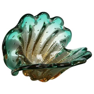 Bubble Murano Glass Shell Bowl Vase by Seguso Bullicante, Italy, 1970s For Sale