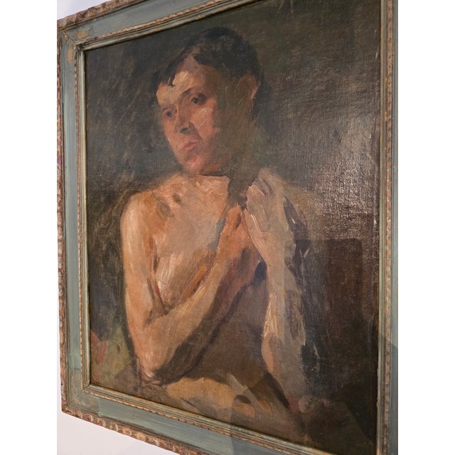 Vintage Mid Century Modern Signed Painting For Sale - Image 4 of 11