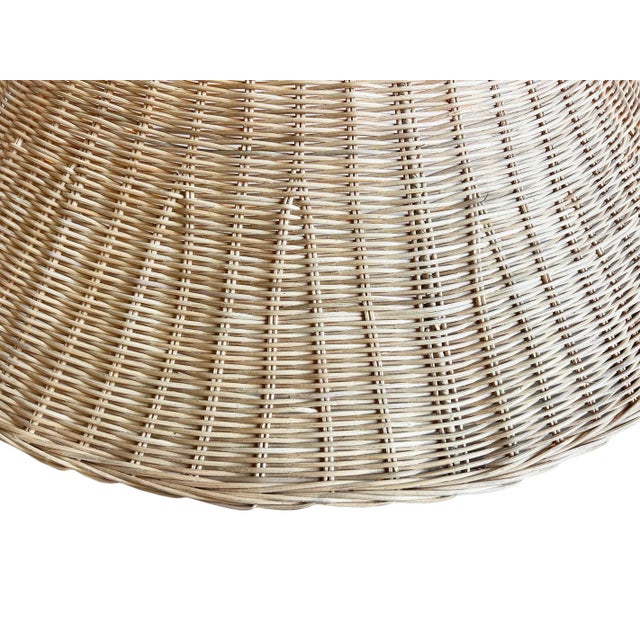 Wood Contemporary Natural Wicker Trumpet Pendant Light Large For Sale - Image 7 of 11