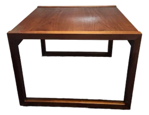 Vintage Half-Cube Sled Base Teak End or Coffee Table