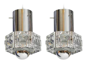 1960s Kinkeldey Small Crystal Hanging Fixtures - A Pair