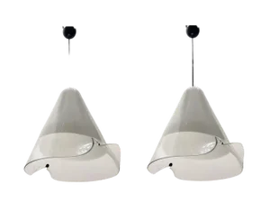 Murano Glass Light Pendants, 1980s, Set of 2