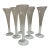 Set of 7 Champagne Flutes Mouth Blown Glass W/ Hollow Stem For Sale
