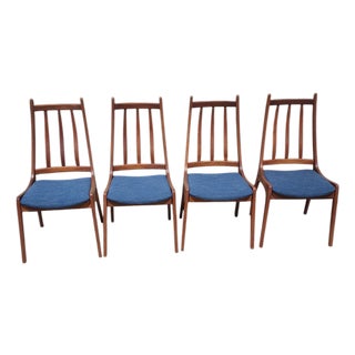Vintage teak dining chairs, set of 4 For Sale