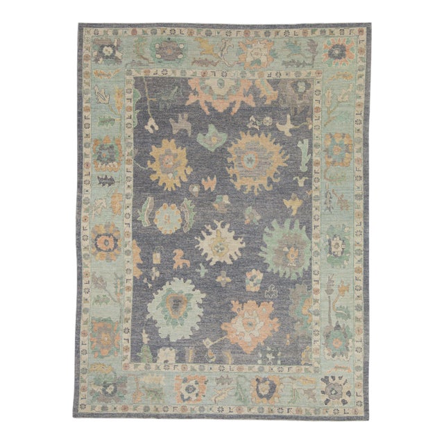 Turkish Oushak Rug 9'5" x 12'7" For Sale