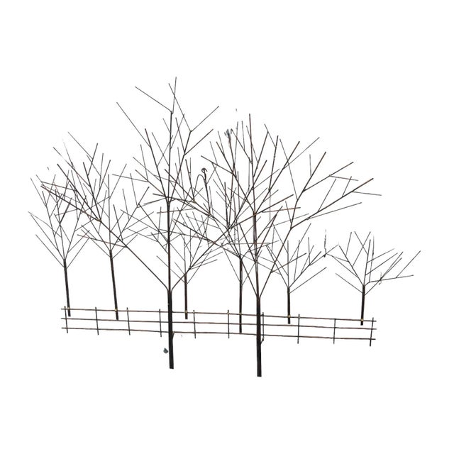 Mid-Century Modern 1980s Curtis Jere Trees in Winter For Sale - Image 3 of 6