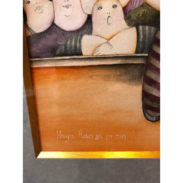 Contemporary Haya Graetz Ran, Israeli Surrealist Painting Female Circus Performer Acrobat With Cat For Sale - Image 3 of 3