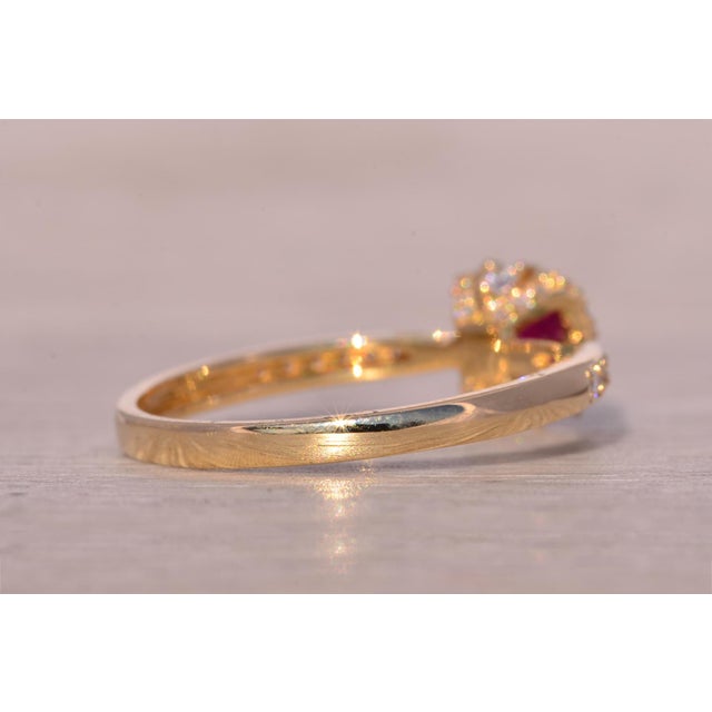 Gold The Jam: Natural Ruby and Diamond Ring in Yellow Gold For Sale - Image 8 of 12