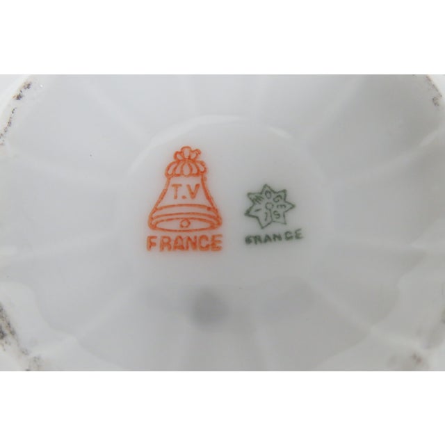 Limoges, France Late 20th Century Limoges T and v Flower Tea Cup and Saucer Set 4508b For Sale - Image 4 of 15