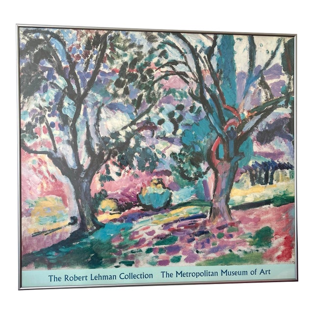 Rare Exhibition Poster, 1996, Robert Lehman Collection-Metropolitan Museum of Art, Matisse’ 1905 “Promenade Among the Olive Trees”, Framed For Sale