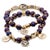 Life Journey Purple & Gold Hematite Stone Beaded Bracelet Set For Sale In Miami - Image 6 of 7