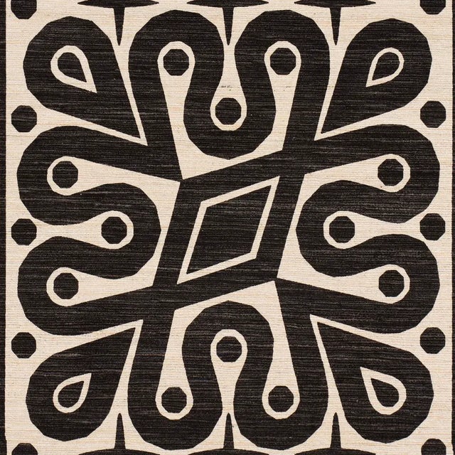 Contemporary SAMPLE - Schumacher x Celerie Kemble Borneo Silk Fabric In Black For Sale - Image 3 of 4