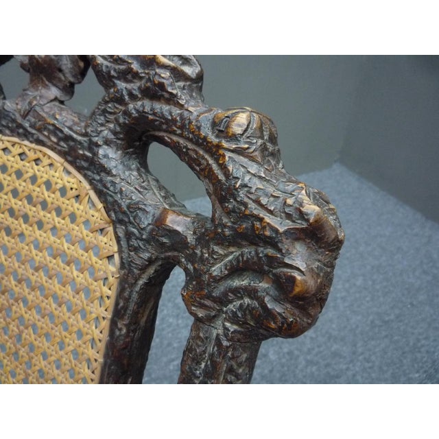 Antique and Hand Carved Folding Chair, 1900s For Sale - Image 10 of 15