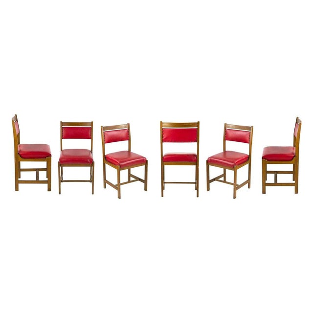 Red Chairs, 1970s, Set of 6 For Sale - Image 9 of 9