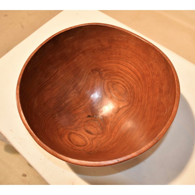 1960s Mid-Century Hand-Turned Teak Bowl, Circa 1960 For Sale - Image 5 of 9