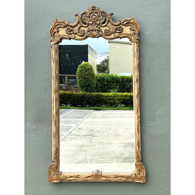 Vintage LaBarge Rococo Style Gold Frame Mirror For Sale - Image 4 of 12