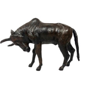 Vintage Papier Mâché Buffalo Figure, 1970s For Sale