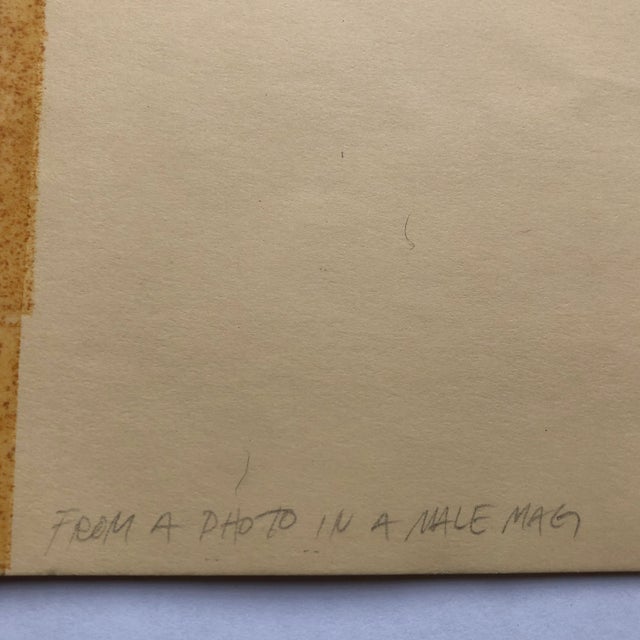 1970s Original Vintage Male Nude Charcoal Study Drawing 1970’s For Sale - Image 5 of 6