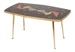 1950s Mid-Century German Mosaic Top Coffee Table