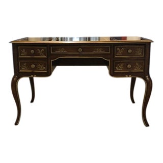 1980s Sligh Furniture Leather-Topped Desk For Sale