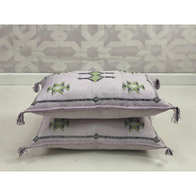Amethyst Purple Handmade Cactus Silk Pillow Covers - a Pair For Sale - Image 8 of 12