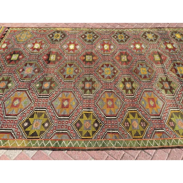 Embroidered Kilim Rug - 75" X 116" For Sale - Image 4 of 11