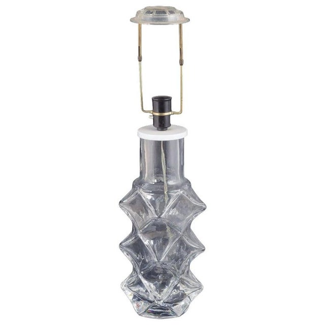 1980s Vintage Sculptural Table Lamp in Clear Glass by Hanne Dreutler for Kosta Boda, 1980s For Sale - Image 5 of 5