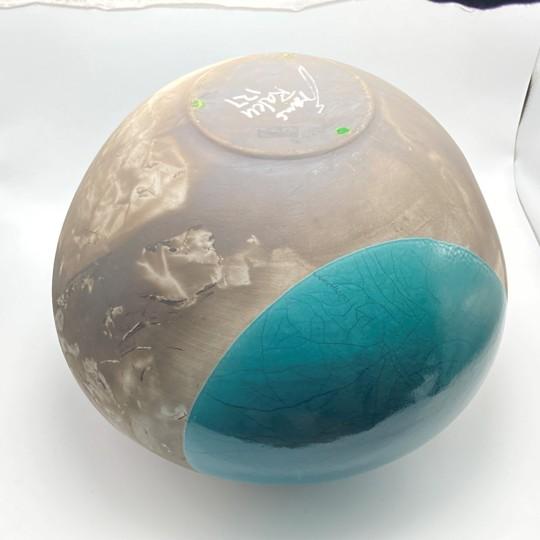 Tony Evans Raku Pottery Vase/Urn 13” Diameter (Signed and Numbered #127) For Sale - Image 15 of 18