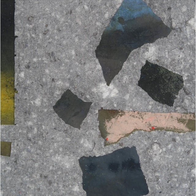 Contemporary Fine Art Abstract Painting Collage on Grey Handmade Paper by Casey R Klein For Sale - Image 10 of 10