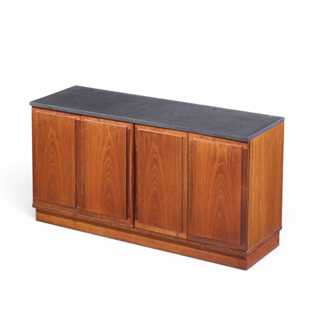 Wood Jack Cartwright for Founders Mid Century Walnut and Slate Top Credenza For Sale - Image 7 of 7
