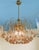 1960s Vintage Gold Rain Chandelier with Handmade Murano Glass Pink Flowers, Italy, 1960 For Sale - Image 5 of 16