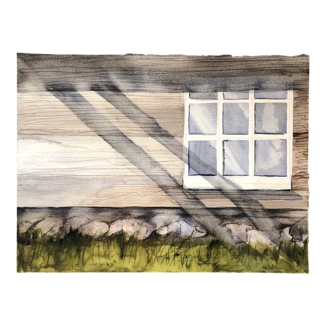 Original Vintage Realist Watercolor Painting Wyeth Style For Sale