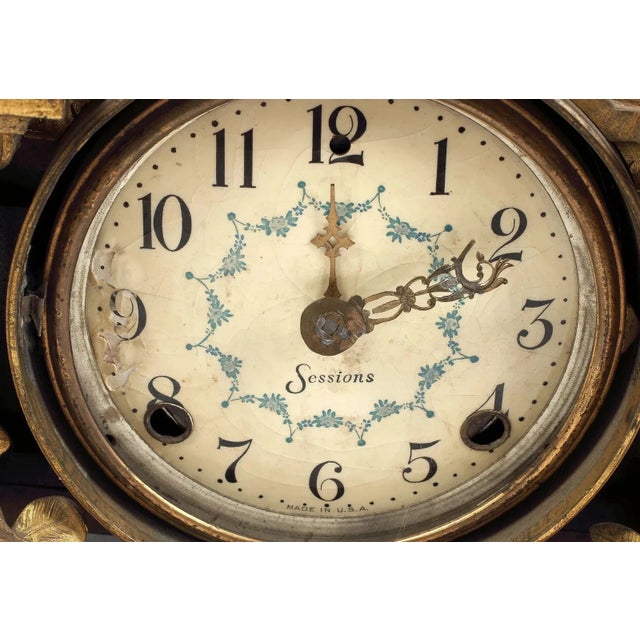 Stone 19th C, Large French Bronze & Marble Figural Aristotle , 27"h, Mantle Clock Case!! For Sale - Image 7 of 8