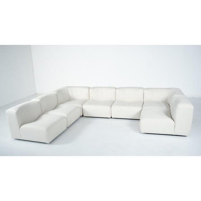 White Mid-Century Modular Sofa Model 9000 by Tito Agnoli for Arflex, Italy, 1970s, Set of 7 For Sale - Image 8 of 10