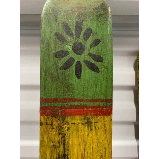 Wood Pair of Vintage Wooden Rowing Oars From a Summer Camp in Indiana For Sale - Image 7 of 11