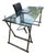 Cantoni Contemporary Glass and Chrome Trestle Desk For Sale